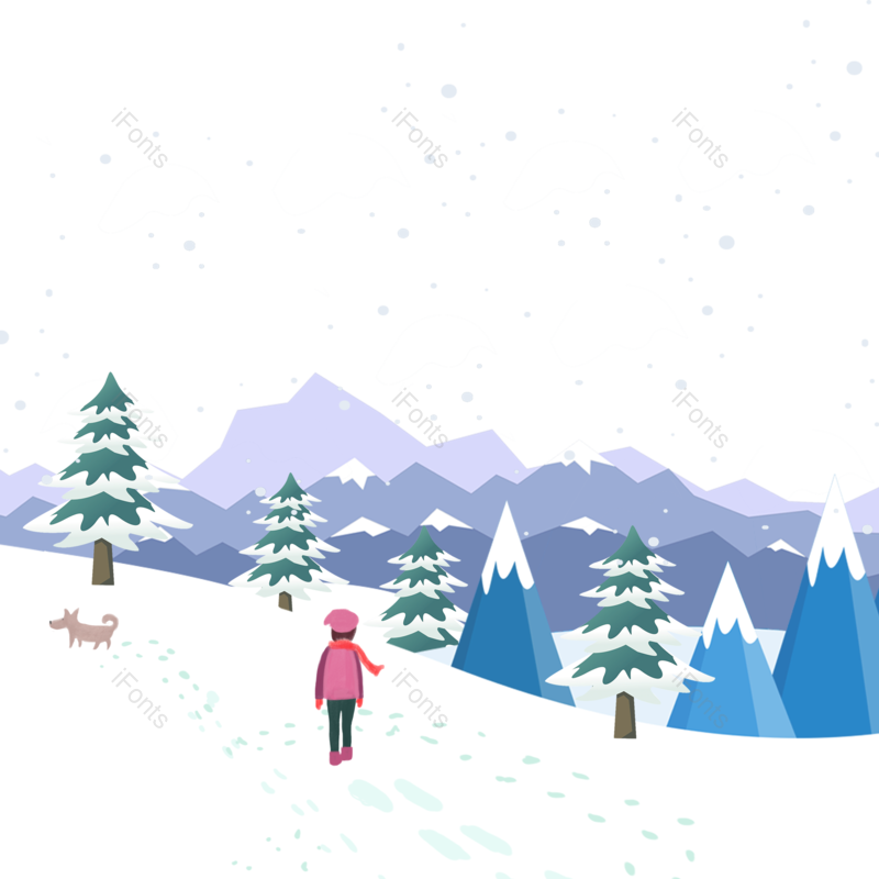 装饰图片,插画元素,元旦PNG,雪地免抠素材